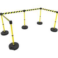 PLUS Barrier Post Set X5, Plastic, 42" H, Yellow Tape, 15' Tape Length Sidevic Inc.