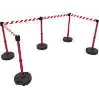 PLUS Barrier Post Set X5, Plastic, 42" H, Red Tape, 15' Tape Length Sidevic Inc.