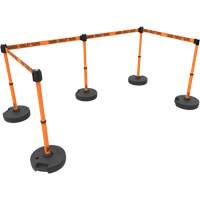 PLUS Barrier Post Set X5, Plastic, 42" H, Orange Tape, 15' Tape Length Sidevic Inc.