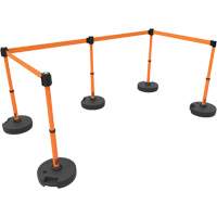PLUS Barrier Post Set X5, Plastic, 42" H, Orange Tape, 15' Tape Length Sidevic Inc.