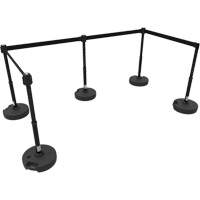 PLUS Barrier Post Set X5, Plastic, 42" H, Black Tape, 15' Tape Length Sidevic Inc.