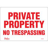 "Private Property" Sign, 7" x 10", Vinyl, English Sidevic Inc.