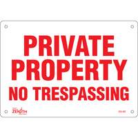 "Private Property" Sign, 7" x 10", Plastic, English Sidevic Inc.