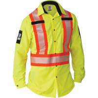 Chemise &agrave; manches longues haute visibilit&eacute; ind&eacute;chirable, Polyester, Petit, Jaune lime haute visibilit&eacute; Sidevic Inc.