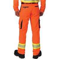 Pantalons cargo haute visibilit&eacute; antid&eacute;chirure, Polyester, 28, Orange haute visibilit&eacute; Sidevic Inc.