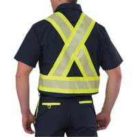 Chemise &agrave; manches courtes haute visibilit&eacute; r&eacute;sistant &agrave; la d&eacute;chirure, Polyester, Petit, Bleu marin Sidevic Inc.