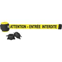 Wall Mount Barrier, Plastic, Magnetic Mount, 30', Yellow Tape Sidevic Inc.