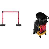 Plus Portable Barrier System Cart Package with Tray, 75' L, Metal/Plastic, Red Sidevic Inc.