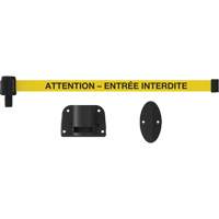 Plus Wall Mount Barrier System, Plastic, Screw Mount, 15', Yellow Tape Sidevic Inc.