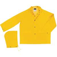 Classic Series Rain Jacket with Detachable Hood, Polyester/PVC, Large, Yellow Sidevic Inc.