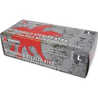 NitriShield Stealth Extra Disposable Gloves, Large, Nitrile, 6-mil, Powder-Free, Black Sidevic Inc.