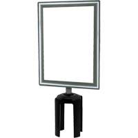 Heavy-Duty Vertical Sign Holder with Tensabarrier&reg; Post Adapter, Polished Chrome Sidevic Inc.