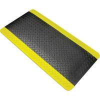 Anti-Fatigue Matting, Diamond, 1-2/3' x 3-1/4' x 3/4", Black/Yellow, Polyurethane Sidevic Inc.