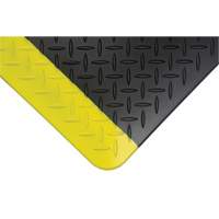 Anti-Fatigue Matting, Diamond, 1-2/3' x 3-1/4' x 3/4", Black/Yellow, Polyurethane Sidevic Inc.