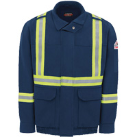 Men's Lined Bomber Jacket with Reflective Trim, Small, Navy Blue, 29 cal/cm² Sidevic Inc.