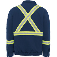 Men's Lined Bomber Jacket with Reflective Trim, Small, Navy Blue, 29 cal/cm² Sidevic Inc.