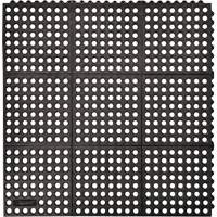 Cushion-Ease&reg; 550 Interlocking Anti-Fatigue Mat, Slotted, 3' x 3' x 3/4", Black, Rubber Sidevic Inc.