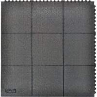 Cushion-Ease&reg; Interlocking Anti-Fatigue Mat, Pebbled, 3' x 3' x 3/4", Black, Natural Rubber Sidevic Inc.