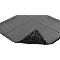 Cushion-Ease&reg; Interlocking Anti-Fatigue Mat, Pebbled, 3' x 3' x 3/4", Black, Natural Rubber Sidevic Inc.