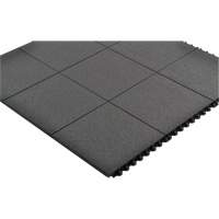 Cushion-Ease&reg; Interlocking Anti-Fatigue Mat, Pebbled, 3' x 3' x 3/4", Black, Natural Rubber Sidevic Inc.