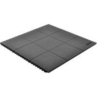 Cushion-Ease&reg; Interlocking Anti-Fatigue Mat, Pebbled, 3' x 3' x 3/4", Black, Natural Rubber Sidevic Inc.