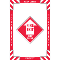 "Fire Exit" Floor Marking Kit, Adhesive, English with Pictogram Sidevic Inc.