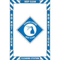 "Cleaning Station" Floor Marking Kit, Adhesive, English with Pictogram Sidevic Inc.