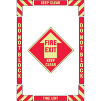 "Fire Exit" Floor Marking Kit, Adhesive, English with Pictogram Sidevic Inc.