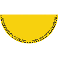 "Caution" Half Circle Swing Door Floor Sign, Adhesive, English with Pictogram Sidevic Inc.