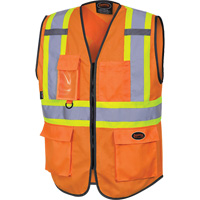 6958 Gilet de s&eacute;curit&eacute; &agrave; fermeture &eacute;clair avant, Orange haute visibilit&eacute;, Petit, Polyester Sidevic Inc.