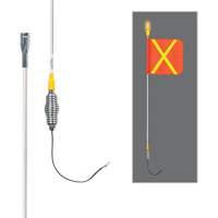 Safety Whip&reg; All-Weather Super-Duty Warning Whips with Constant LED Light, Spring Mount, 3' High, Orange with Reflective Sidevic Inc.