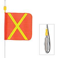 Safety Whip&reg; All-Weather Super-Duty Warning Whips with Constant LED Light, Spring Mount, 5' High, Orange with Reflective Sidevic Inc.