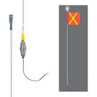 Safety Whip&reg; All-Weather Super-Duty Warning Whips with Constant LED Light, Spring Mount, 5' High, Orange with Reflective Sidevic Inc.
