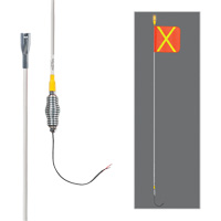 Safety Whip&reg; All-Weather Super-Duty Warning Whips with Constant LED Light, Spring Mount, 12' High, Orange with Reflective Sidevic Inc.