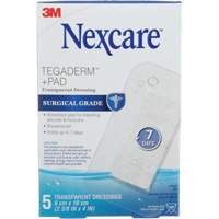 Pansement + tampon transparent Nexcare Tegaderm, Rectangulaire/carr&eacute;e, 4", Plastique, St&eacute;rile Sidevic Inc.