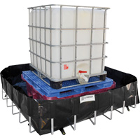 Berme de confinement des d&eacute;versements Ultra-IBC Berm, Capacit&eacute; 400 gal. US, 6' la x 6' lo x 18" h, Support en L Sidevic Inc.