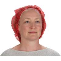 Bouffant Caps, Polypropylene, 21", Red Sidevic Inc.