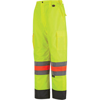 6041 Pantalon de contr&ocirc;le de la circulation pour l'hiver qu&eacute;b&eacute;cois, Polyester, T-petit, Jaune lime haute visibilit&eacute; Sidevic Inc.