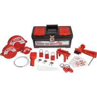 Lockout Tagout Kit with Aluminum Safety Padlocks in Toolbox, Valve Kit, 32 Components Sidevic Inc.