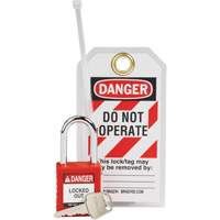 Nylon Safety Lockout Padlock & Tag Kit, 3 Components Sidevic Inc.