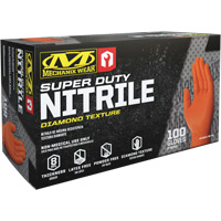 Super Duty Disposable Gloves, 9/Medium, Nitrile, 8-mil, Powder-Free, Orange Sidevic Inc.