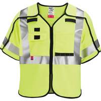 Gilet de s&eacute;curit&eacute; &agrave; maille d&eacute;tachable, Noir/Jaune lime haute visibilit&eacute;, Moyen/Petit Sidevic Inc.