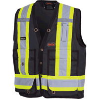 6692BK Surveyor's Safety Vest, Black, Medium, Polyester Sidevic Inc.