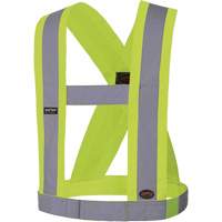 5492 Bretelles de s&eacute;curit&eacute; r&eacute;glable de 4" de large, R&eacute;pond ou surpasse la norme CSA Z96 classe 2 - niveau 2, Jaune lime haute visibilit&eacute;, Couleur r&eacute;fl&eacute;chissante Argent, Taille unique Sidevic Inc.