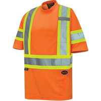 6970 T-shirt de s&eacute;curit&eacute; en il-de-perdrix, Polyester, T-petit, Orange haute visibilit&eacute; Sidevic Inc.