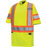 6971 T-shirt de s&eacute;curit&eacute; en il-de-perdrix, Polyester, T-petit, Jaune lime haute visibilit&eacute; Sidevic Inc.