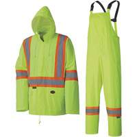 5599 Combinaison de pluie imperm&eacute;able et l&eacute;g&egrave;re, Polyester/PVC, T-petit, Jaune lime haute visibilit&eacute; Sidevic Inc.