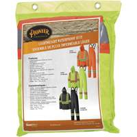 5599 Combinaison de pluie imperm&eacute;able et l&eacute;g&egrave;re, Polyester/PVC, T-petit, Jaune lime haute visibilit&eacute; Sidevic Inc.