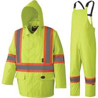 5609 Combinaison de pluie imperm&eacute;able 210D, Polyester/PVC, T-petit, Jaune lime haute visibilit&eacute; Sidevic Inc.