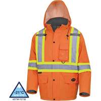 5030 Manteau de s&eacute;curit&eacute; matelass&eacute; imperm&eacute;able, Orange haute visibilit&eacute;, Petit Sidevic Inc.
